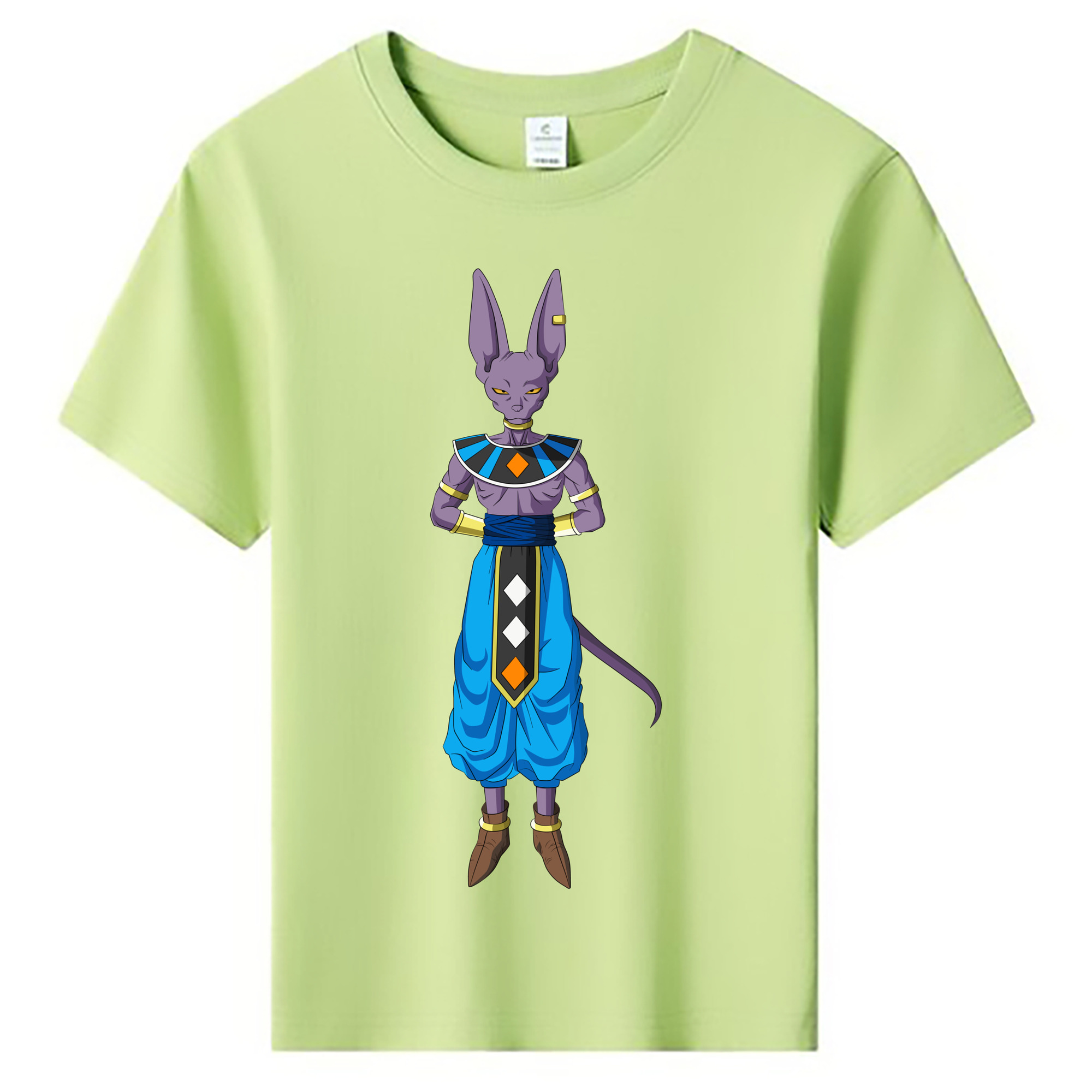 （画像用） ドラゴンボール ビルス 破壊神ビルス DRAGON BALL Beerus Birusu 綿100％キッズTシャツ（フロントプリント）